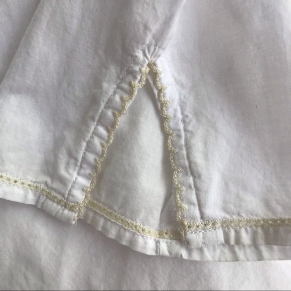J Jill Embroidered White Cotton Long Sleeve V Neck Blouse Women Size Medium Boho - Picture 6 of 12